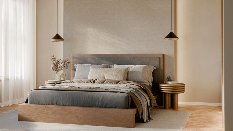 Revêtement mural SPC planeo - CeraRock Tile Stripes Tweed Sand XL 280 x 117,5 cm