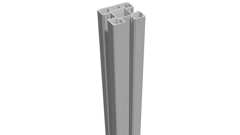 planeo Gardence Metallic - Poteau en aluminium gris argenté