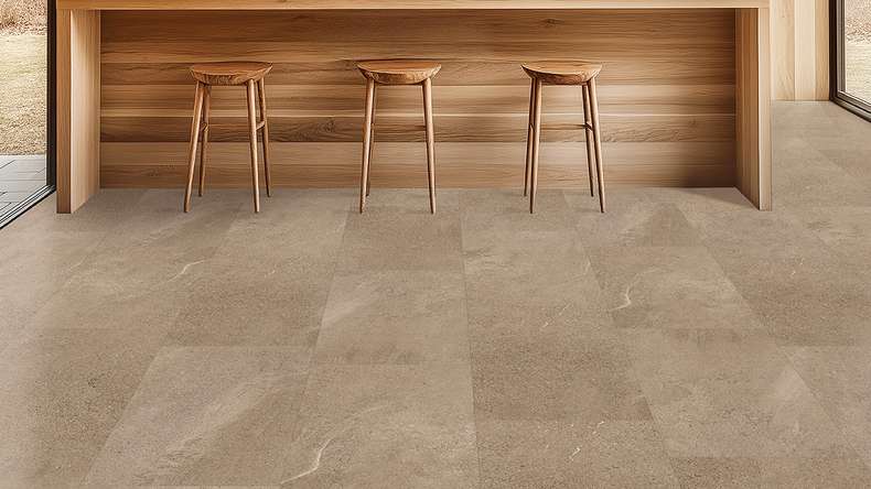 Gerflor Vinyle à clic Rigide - Création 40 Clic Acoustique Curton Taupe | Isolation phonique intégrée (61321604)