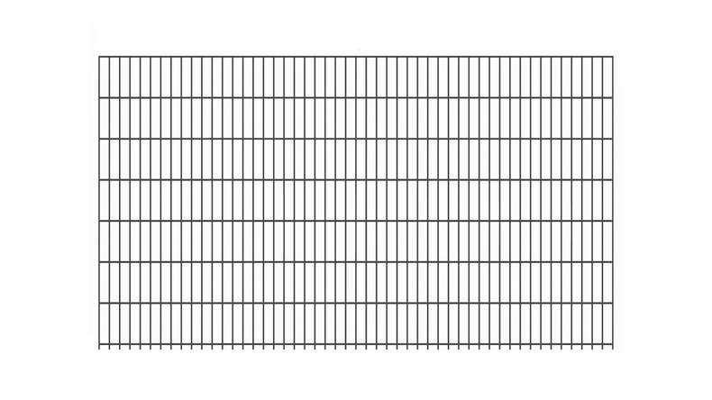 Doppelstabmattenzaun schwer 8/6/8 RAL 7016 Anthrazit - 1430 x 2510 mm
