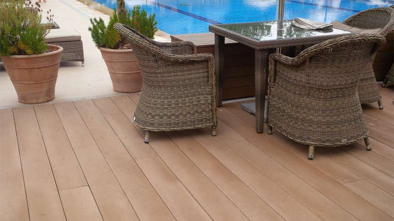 planeo Authoria PureBoard Plancher de terrasse massif - Light Natural Oak 3.6m structuré