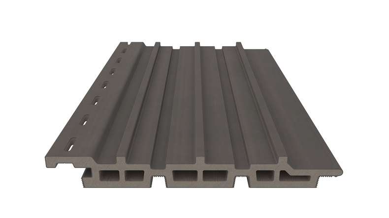 planeo DesignPro - Rivestimento per facciate in WPC, grigio scuro, 2900 x 175 mm