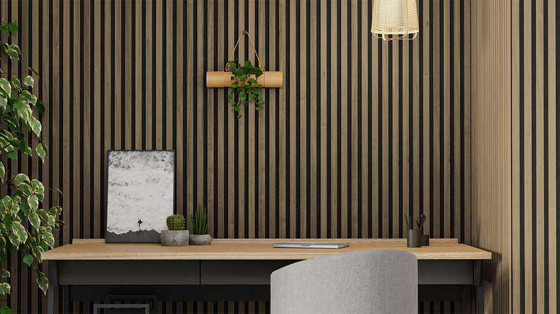 Pannelli acustici Skaben SilentWall Comfort Light - Rovere rustico - 250 x 30 cm