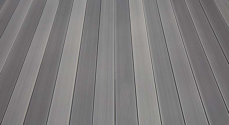 Ensemble complet TitanWood 4m de planche à âme creuse structure rainurée gris clair 8,8m² incl. aluminium-UK