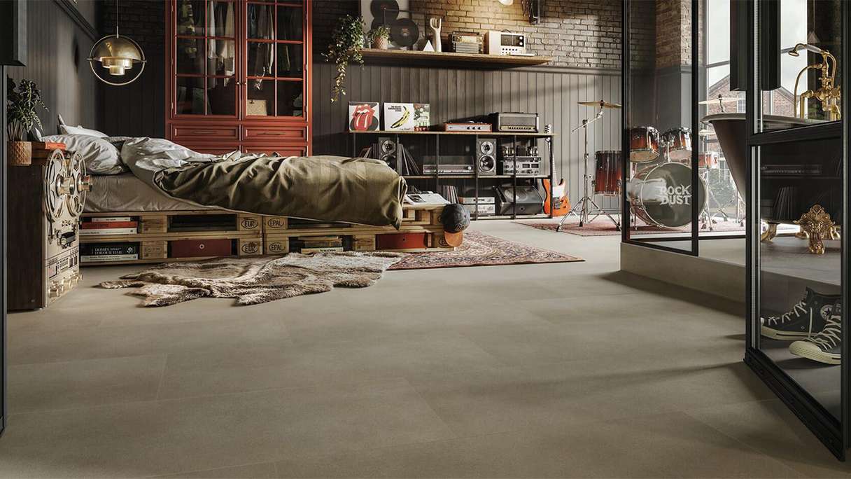 MEISTER design flooring dryback vinile DB 155 - 20210 Struttura dei pori in pietra d'oro (400058-0914457-20210)