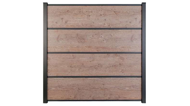 planeo Gardence Resistant - HPL-Steckzaun Holzoptik 180 x 183 cm