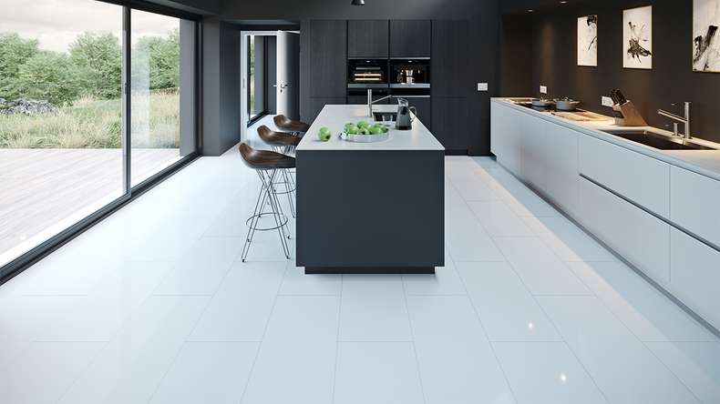planeo Klick Vinyl - Rigid Weiß Hochglanz V-Fuge | Made in Germany (100P3005)
