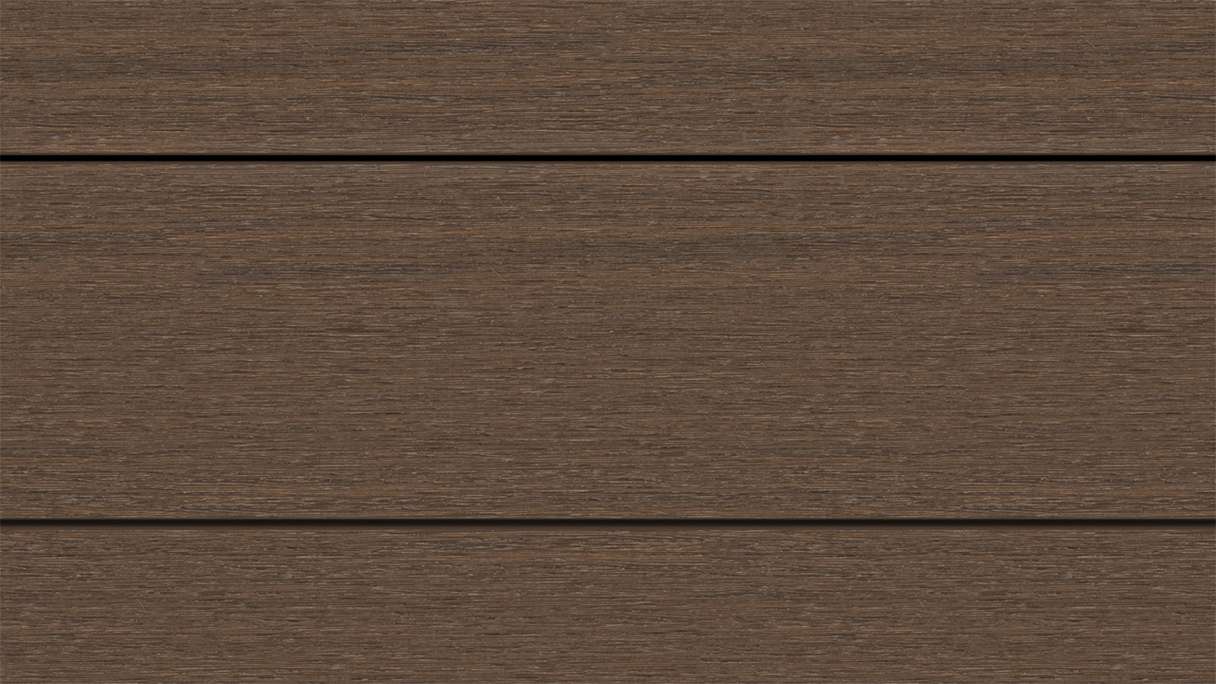 planeo WOODLine Nature - Pannello per decking rivestito in WPC CoEx a camera cava - Ipe Brown 3m strutturato/liscio spazzolato