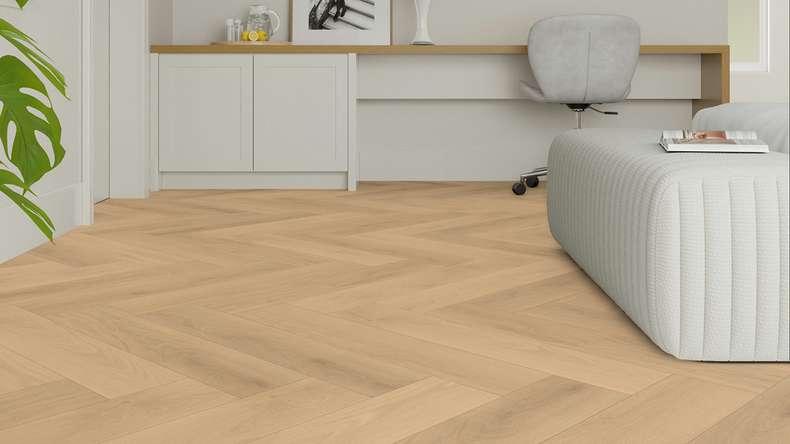planeo Klebevinyl - Eiche Palermo ultramatt Fischgrät | Synchronprägung (MF-DB-1504-HB)