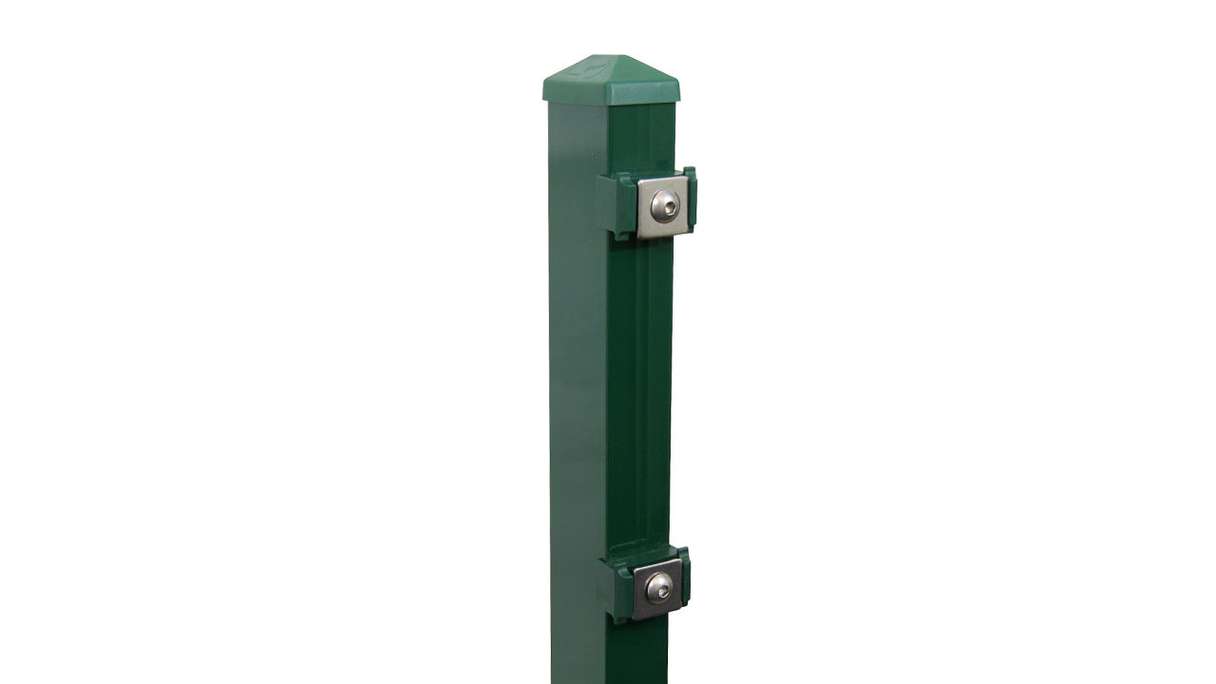 Poteau de clôture de type P vert mousse pour clôture à double maille
