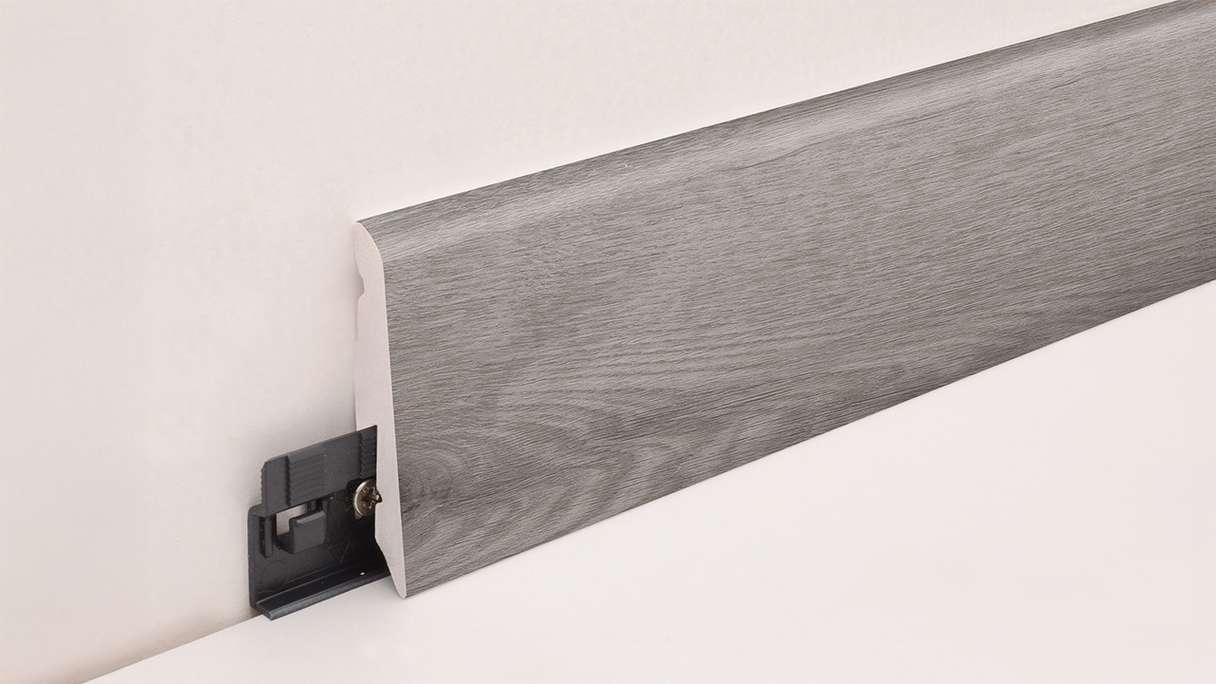planeo Plinthe SolutionX 2en1 - 2400 x 14 x 58 mm Chêne gris (SL0088)