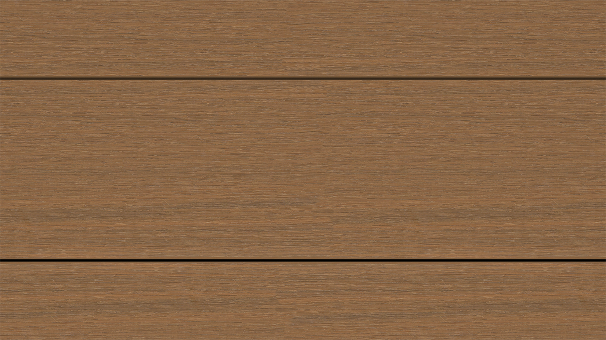 planeo UNIDeck - Lame de terrasse en WPC CoEx, finition « Burma Teak », 3 m - texturée / brossée lisse
