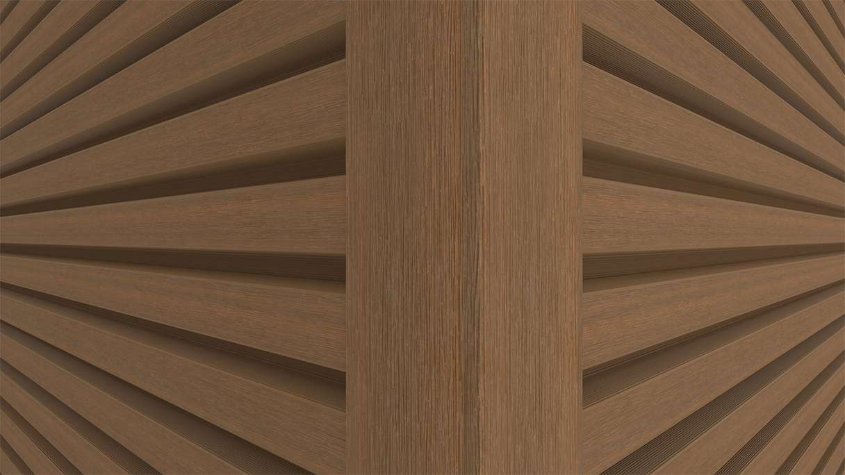 planeo LINEA Slim - Bardage de façade en WPC CoEx « Burma Teak » 2900 x 215 mm
