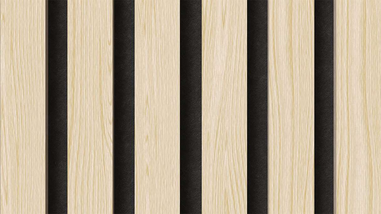 planeo Akustikpaneele - Eiche Weiß 2480 x 600 x 21.5 mm | schwer entflammbar Brandschutz Klasse B