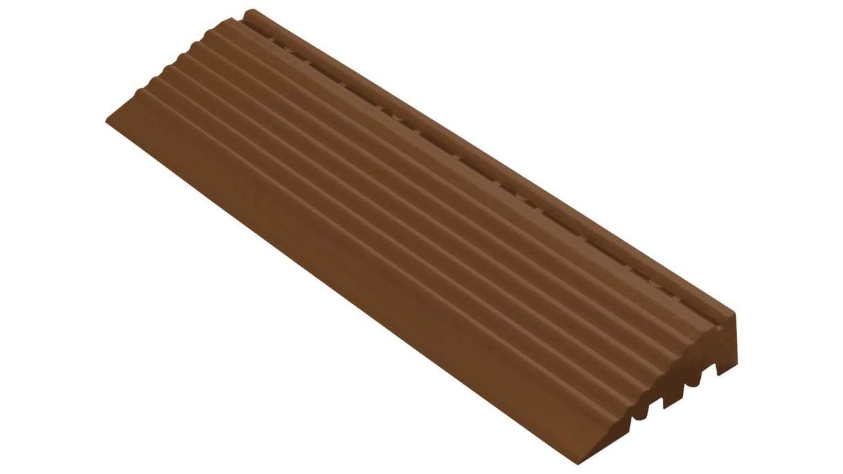 Panneau latéral planeo pour dalles à emboîter 30 x 30 cm - marron avec tige