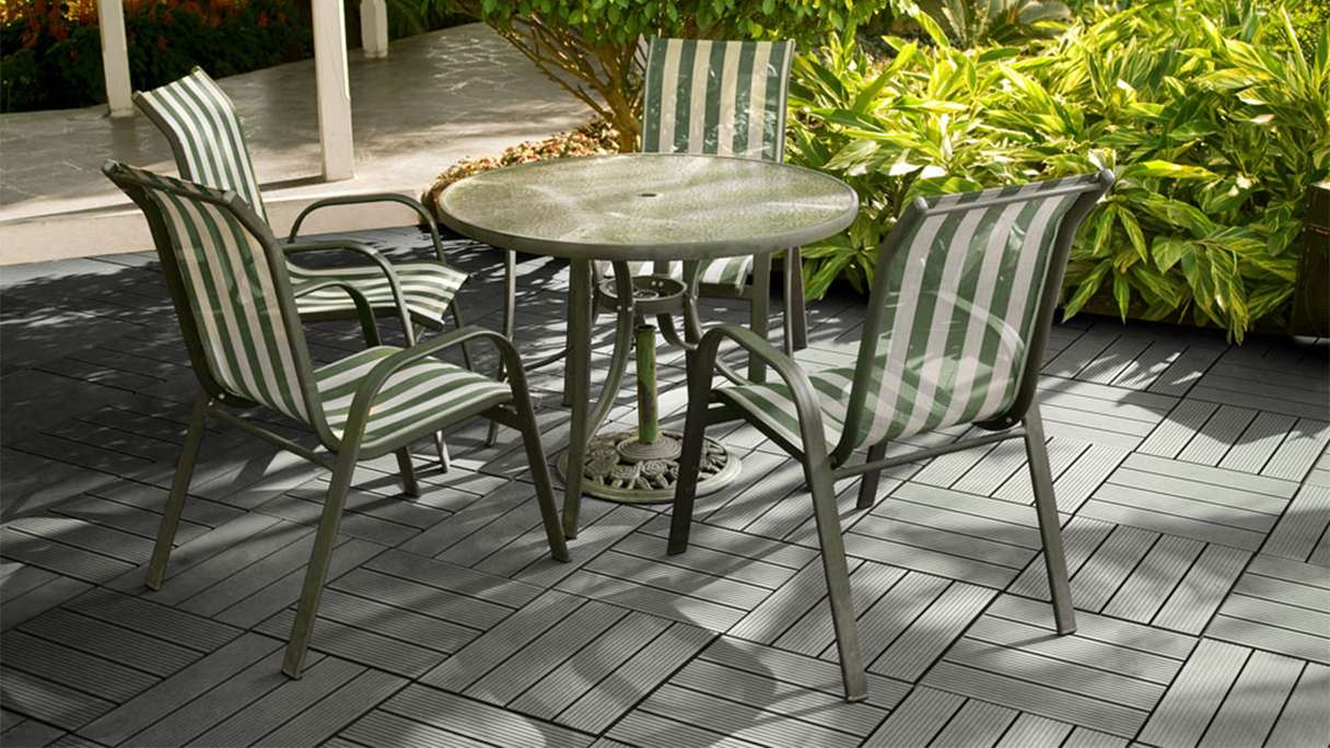 planeo carreau terrasse composite - gris 30x30 cm - 6 pcs