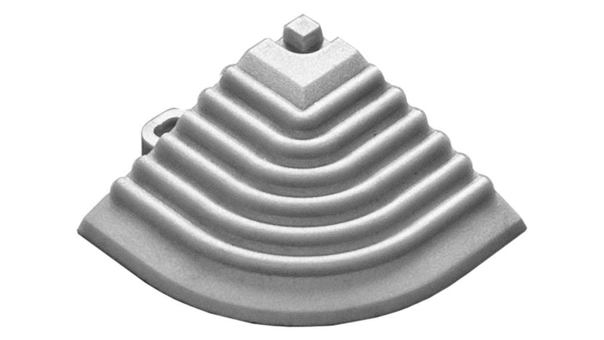 Élément d'angle planeo pour dalles à emboîter 40 x 40 cm - blanc-alu
