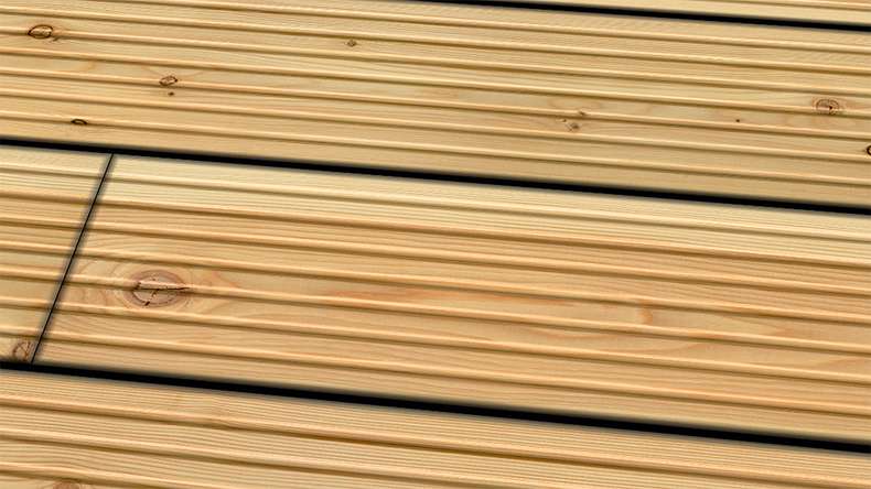 Decking in legno TerraWood - Larice canadese - scanalato / scanalato