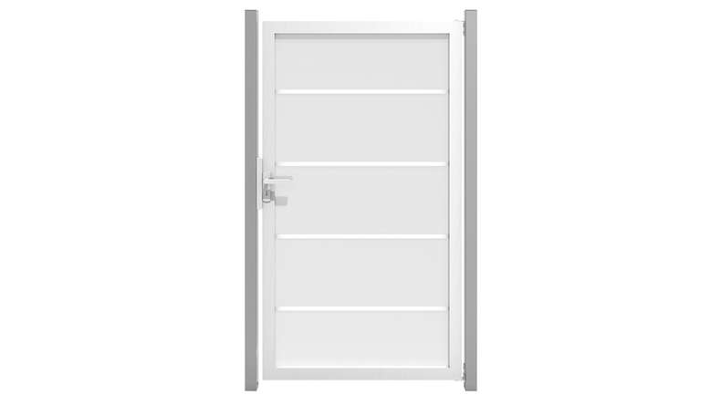 planeo Gardence Flair - Portail brise-vue en verre avec cadre en aluminium 100 x 180 cm