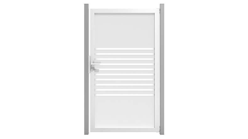 planeo Gardence Flair - Portail brise-vue en verre avec cadre en aluminium 100 x 180 cm