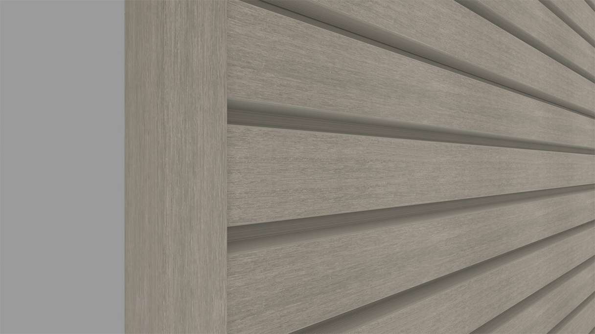 planeo LINEA Wide - Bardage de façade en WPC CoEx, gris clair, 2900 x 181 mm