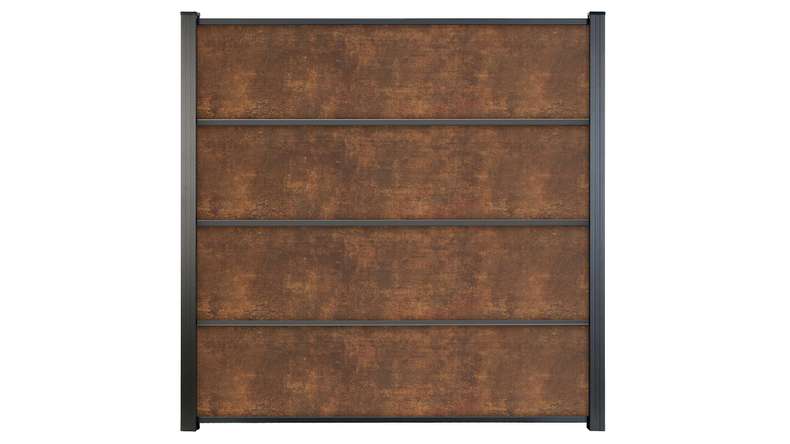 planeo Gardence Resistant - HPL-Steckzaun Rostoptik 180 x 183 cm