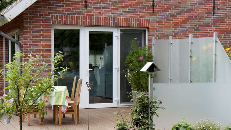 planeo Gardence Flair - Brise vue Verre Oblique droite Satiné 90 x 180 cm