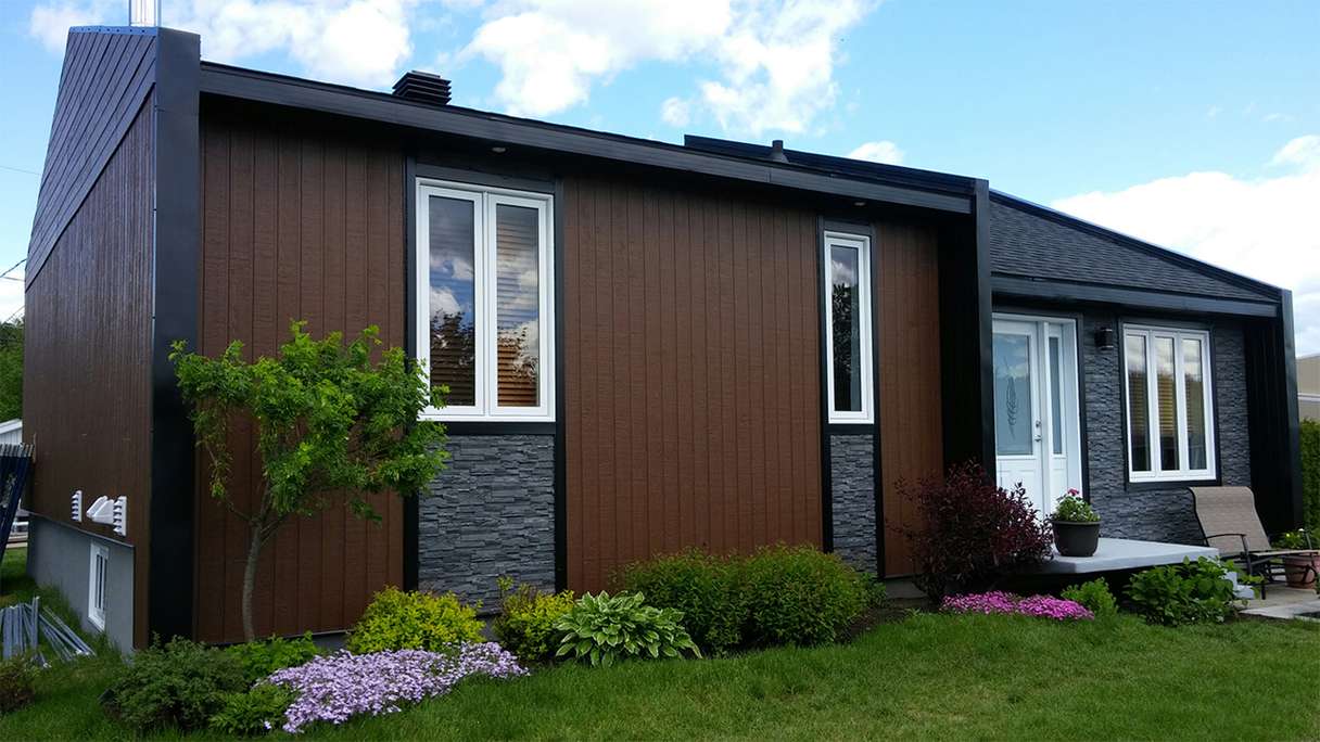panneau de façade planeo aspect pierre - NoviStone Anthracite 1054 x 334 mm