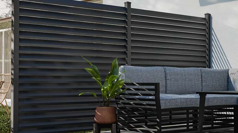 planeo Gardence Metallic Rhombus - Clôture de jardin en aluminium Carré Anthracite | DB703