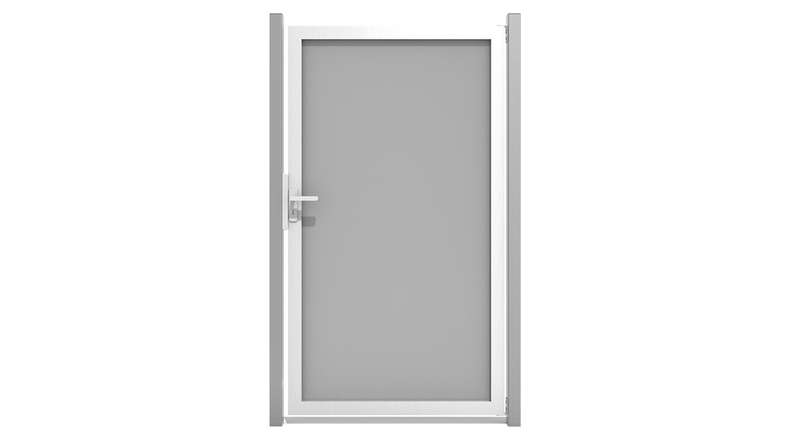 planeo Gardence Resistant - HPL-Sichtschutz Tor Uni Grau mit Alu-Rahmen