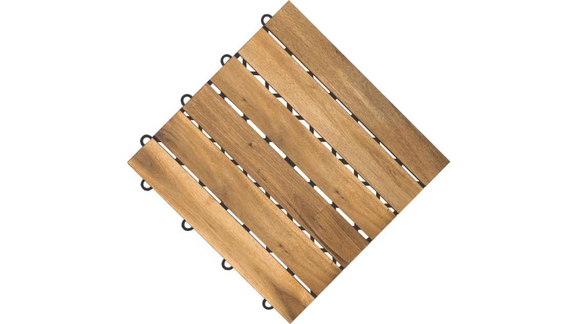 tegola per terrazza in legno planeo acacia 30x30 cm - 5 pz.