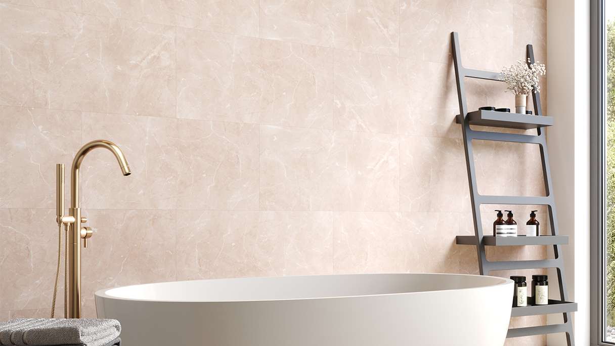planeo Wandverkleidung Kunststoff - Wall&Floor Design Chino Light supermatt 80 x 40 cm