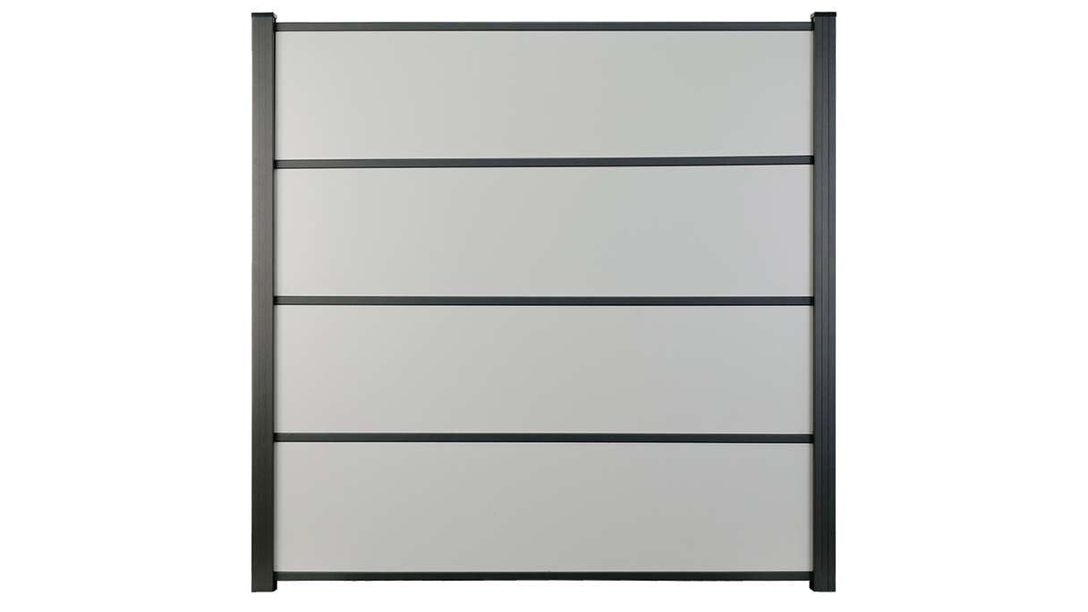 planeo Gardence Resistant - HPL-Steckzaun Uni Grau 180 x 183 cm