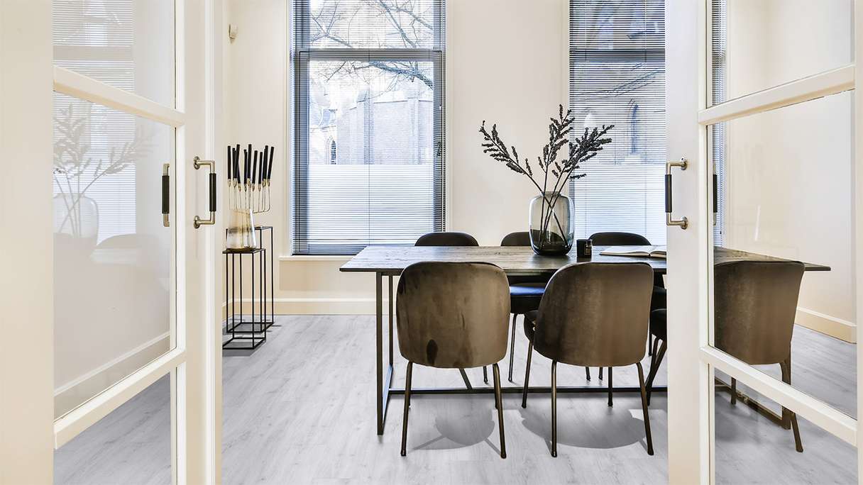 Gerflor Sol PVC clipsable - Virtuo 55 Rigid Acoustic Sunny Snow | isolation phonique intégrée (39051477)