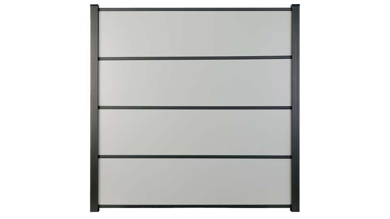 planeo Gardence Resistant - HPL-Steckzaun Uni Grau 180 x 183 cm