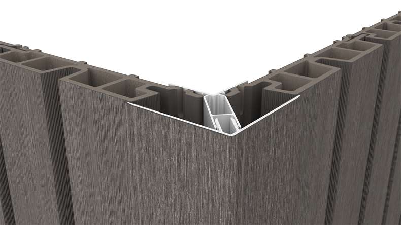 planeo LINEA - Alu CoEx Außeneckprofil Dunkelgrau 3000 x 66 x 66 mm