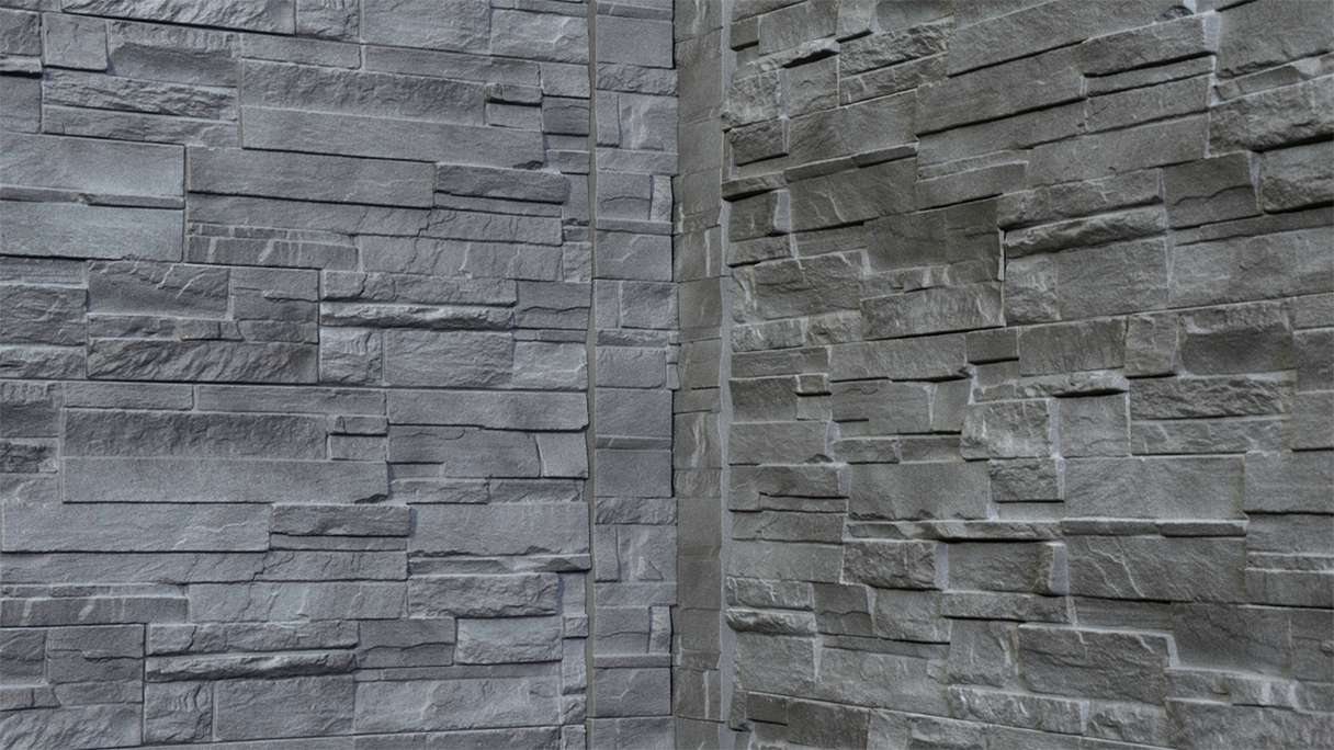 planeo rivestimento murale Novistone DS pietra laminata Antracite - 1054 x 334 mm