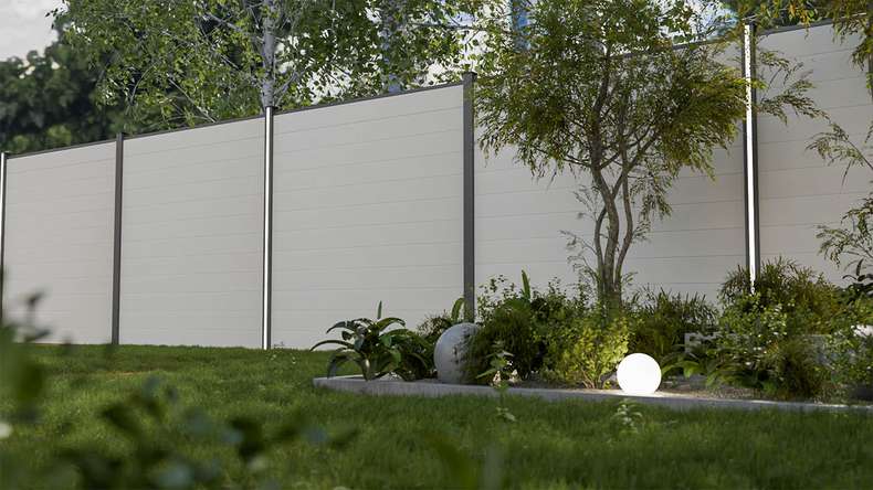 planeo Gardence Simply Small - Recinzione a innesto in PVC bianco 180 x 180 cm