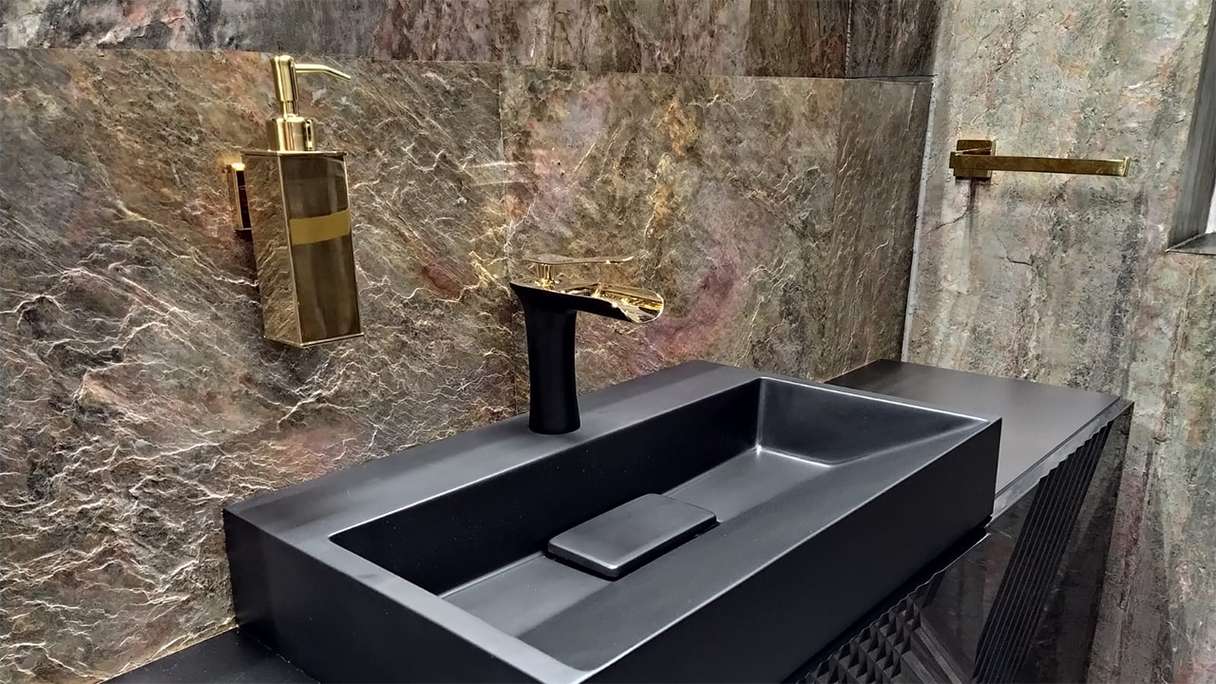 planeo EVOLITH Slate&Stone - Naturstein Wandverkleidung Oxide Wood 1220 x 610 mm