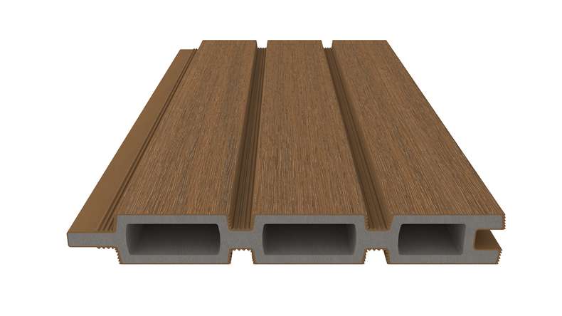 planeo LINEA - WPC CoEx Rhombus Steckzaun Burma Teak 176 x 183 cm