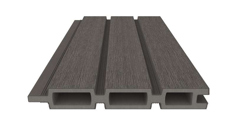 planeo LINEA - WPC CoEx Clôture à emboîter Rhombus gris foncé 176 x 183