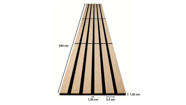 Pannelli acustici Skaben SilentWall Compact - rovere marrone chiaro - 244 x 30,5 cm