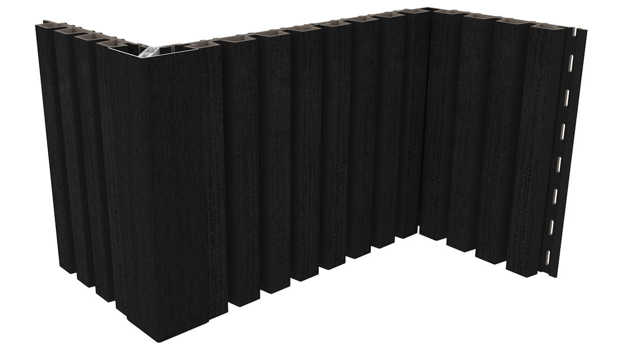 planeo LINEA Slim - Bardage de façade en WPC CoEx noir 2900 x 215 mm