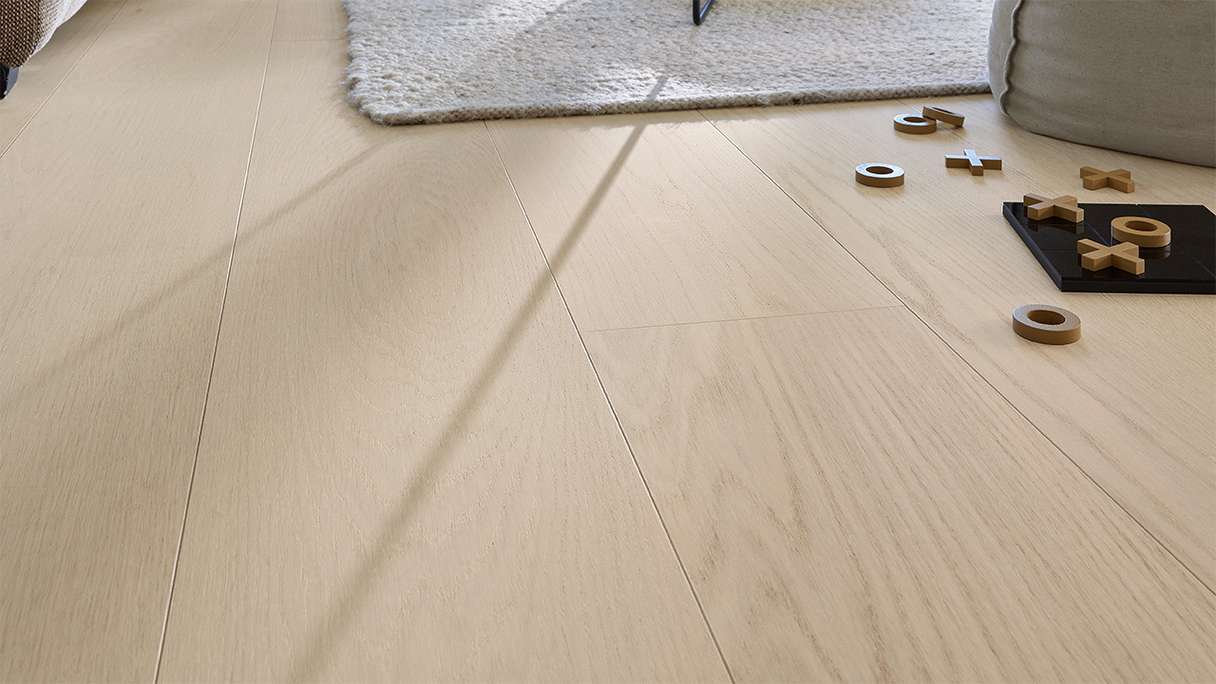 Sol en bois MEISTER Lindura HD 400 - 20229 Chêne nature blanc perle ultra-mat 2200 x 270 x 11 mm (500214-2200270-20229)
