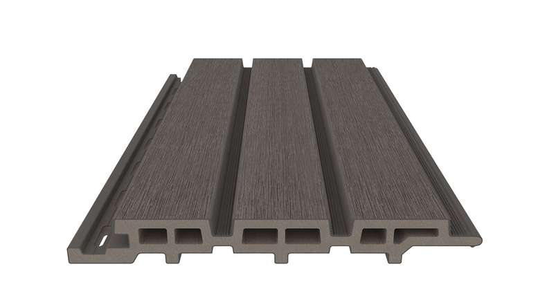 planeo DesignPro - Rivestimento per facciate in WPC, grigio scuro, 2900 x 175 mm