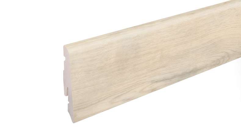 planeo Plinthe SolutionX 2en1 - 2400 x 14 x 58 mm Chêne Blanc Crème (SL0074)