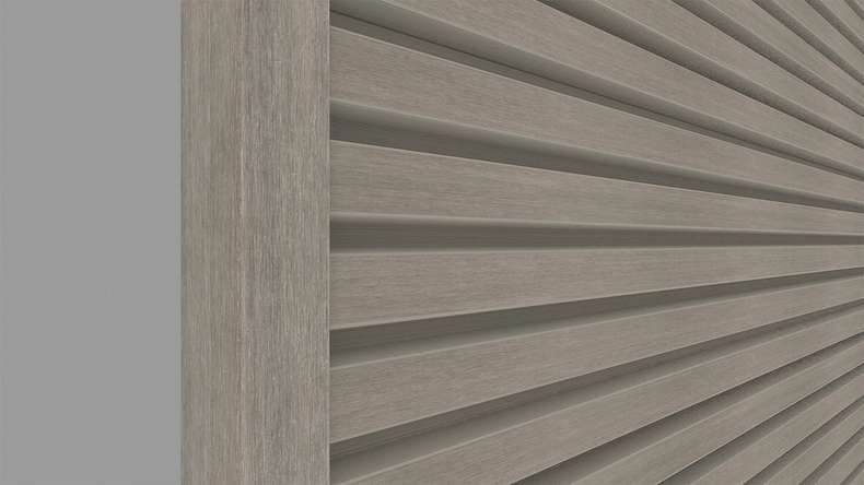 planeo LINEA - Profilo terminale in alluminio CoEx grigio chiaro 3000 x 74 x 61 mm
