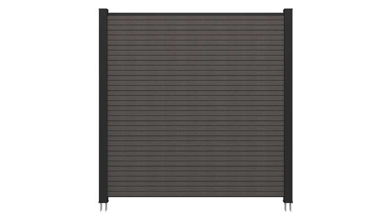 planeo LINEA - WPC CoEx Clôture à emboîter Rhombus gris foncé 176 x 183