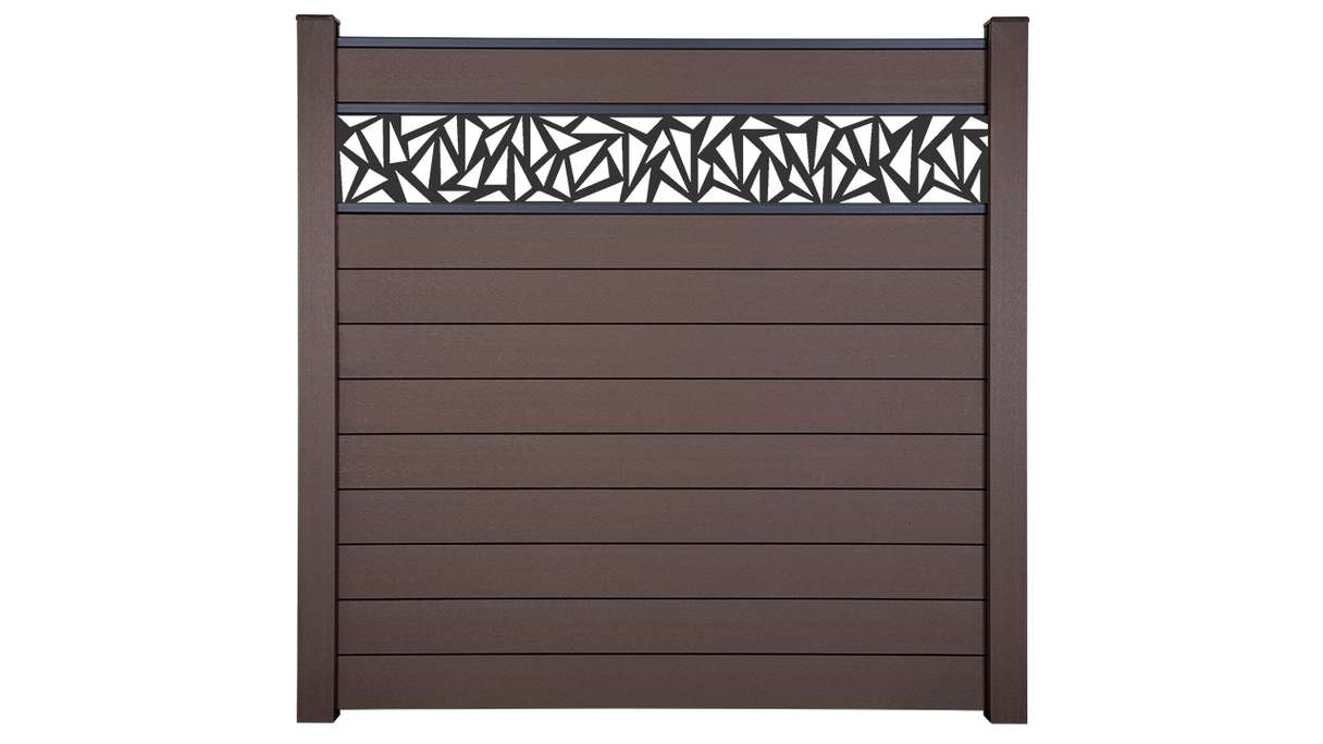 planeo Gardence Strong - Clôture à emboîter BPC Triangle Terra 180 x 180 cm