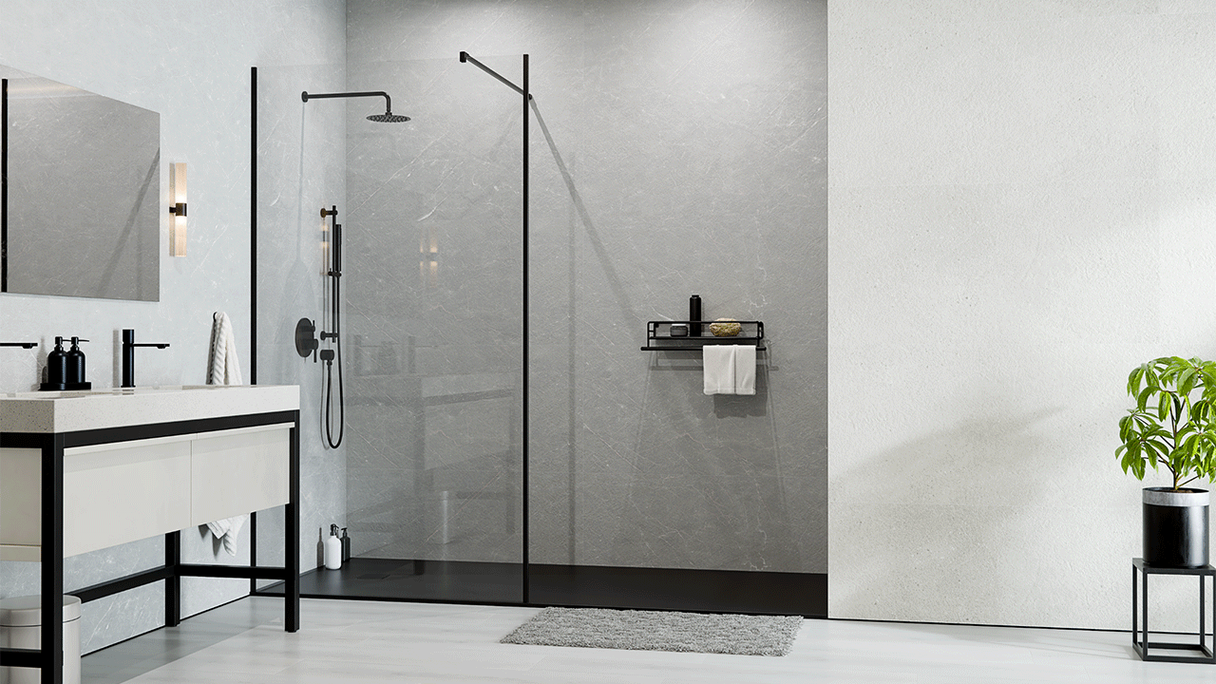 Revêtement mural SPC planeo - CeraRock Tile Concrete Light XL 280 x 117,5 cm